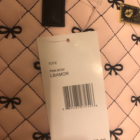 New with tag RARE  Betsy Johnson luv Betsy Pink Bow Amor small tote - Picture 5 of 8